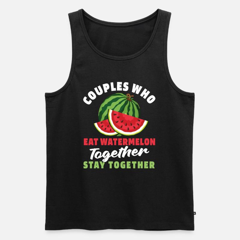 Wassermelone Paar - Männer Premium Bio Tank Top - Schwarz