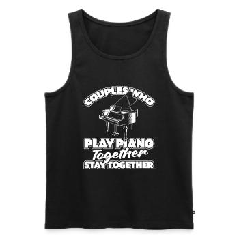 Pianiste Piano Piano Paire - Débardeur bio Premium Homme - noir - Devant - Michal (187cm)