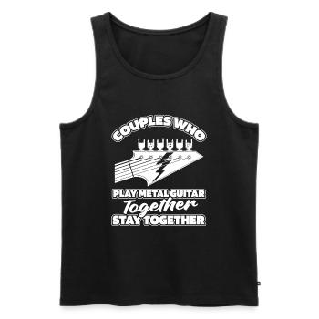 Metal Guitar Rock Guitarist Couple - Men's Premium Organic Tank Top - black - Front - Michal (187cm)