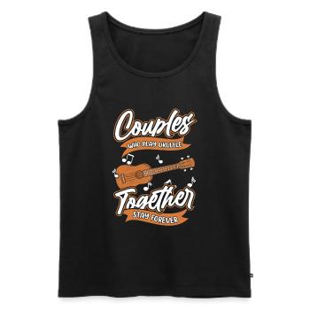 Ukulele Pair - Men's Premium Organic Tank Top - black - Front - AI Model Male 178 light (178cm)