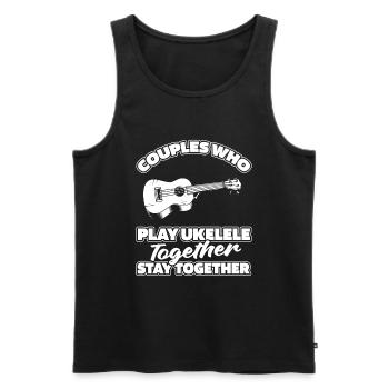 Ukulele Pair - Men's Premium Organic Tank Top - black - Front - AI Model Male 178 light (178cm)