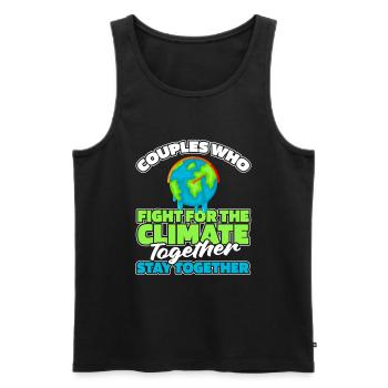 Climate Change Protection Couple - Men's Premium Organic Tank Top - black - Front - Michal (187cm)