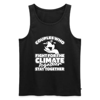 Climate Change Protection Couple - Men's Premium Organic Tank Top - black - Front - Michal (187cm)