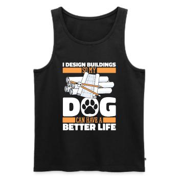 Architect Architecture Dog - Men's Premium Organic Tank Top - black - Front - Michal (187cm)