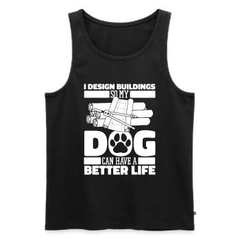 Architect Architecture Dog - Men's Premium Organic Tank Top - black - Front - Michal (187cm)