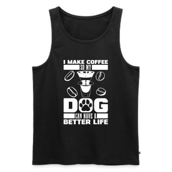 Barista Kaffee Hund - Männer Premium Bio Tank Top - Schwarz - Vorne - AI Model Male 178 light (178cm)