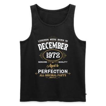 Jahrgang Dezember 1972 Geburtstag Geschenk - Männer Premium Bio Tank Top - Schwarz - Vorne - Michal (187cm)