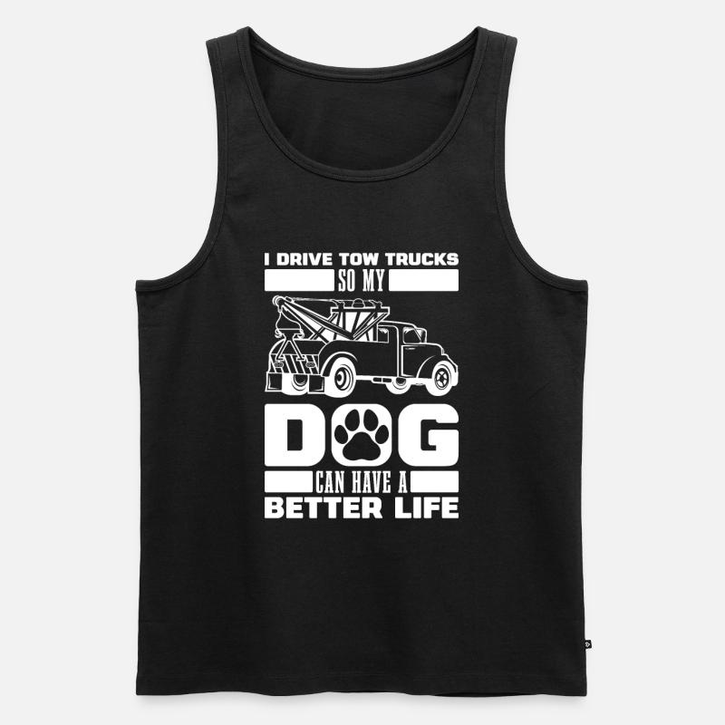 Abschleppdienst Abschlepper Hund - Männer Premium Bio Tank Top - Schwarz