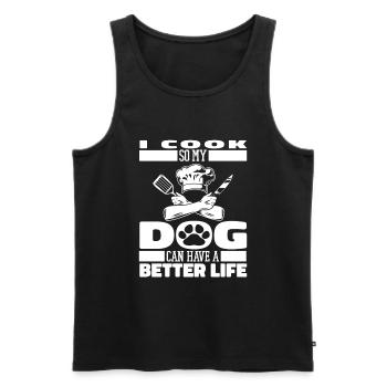 Cook Cooking Dog - Men's Premium Organic Tank Top - black - Front - AI Model Male 178 light (178cm)