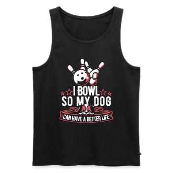 Bowling Bowlen Bowler Hund - Männer Premium Bio Tank Top - Schwarz - Vorne - AI Model Male 178 light (178cm)