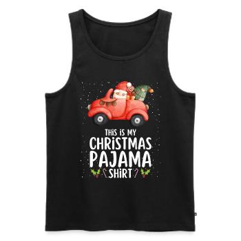 Christmas Pajamas Pajamas Sleepshirt - Men's Premium Organic Tank Top - black - Front - Michal (187cm)
