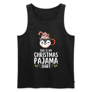 Christmas Pajamas Pajamas Sleepshirt - Men's Premium Organic Tank Top - black - Front - Michal (187cm)
