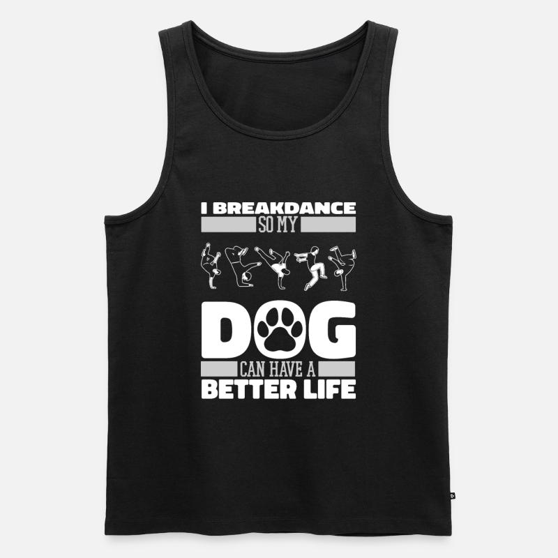 Breakdance Breakdancer Breakdancing Hund - Männer Premium Bio Tank Top - Schwarz