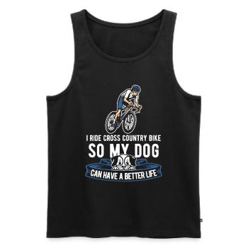 Cross Country Mountain Bike Mtb Dog - Men's Premium Organic Tank Top - black - Front - Michal (187cm)
