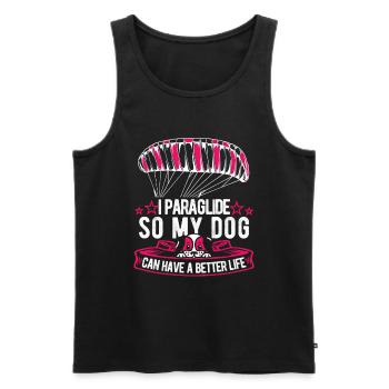 Paragleiter Paragleiten Hund - Männer Premium Bio Tank Top - Schwarz - Vorne - Michal (187cm)
