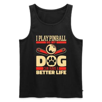 Pinball Dog - Men's Premium Organic Tank Top - black - Front - Michal (187cm)