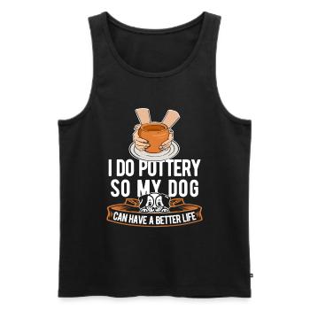 Pottery Dog - Men's Premium Organic Tank Top - black - Front - AI Model Male 178 light (178cm)
