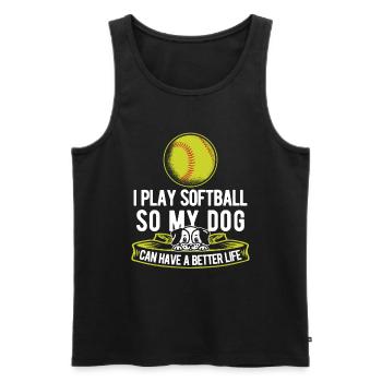 Chien de softball - Débardeur bio Premium Homme - noir - Devant - Michal (187cm)