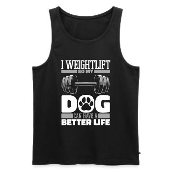 Gewichtheben Gewichtheber Hund - Männer Premium Bio Tank Top - Schwarz - Vorne - AI Model Male 178 light (178cm)