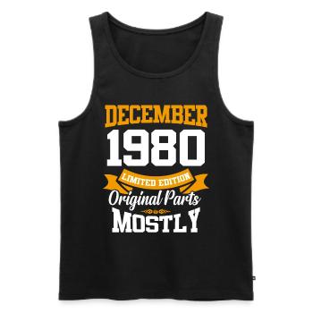Dezember 1980 Vintage Geburtstag Geschenk - Männer Premium Bio Tank Top - Schwarz - Vorne - Michal (187cm)