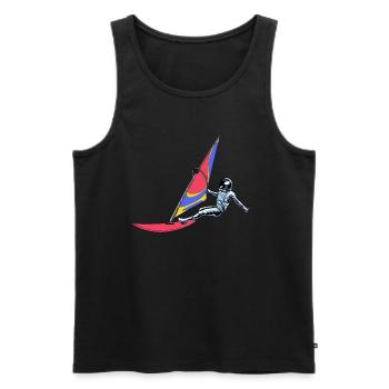 Windsurfing Windsurfer Astronaut - Men's Premium Organic Tank Top - black - Front - AI Model Male 178 light (178cm)