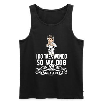 Taekwondo Hund - Männer Premium Bio Tank Top - Schwarz - Vorne - Michal (187cm)