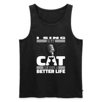 Chef de chœur Cat - Débardeur bio Premium Homme - noir - Devant - AI Model Male 178 light (178cm)