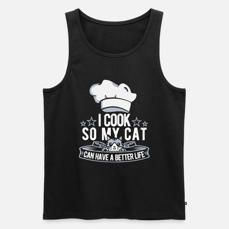 Koch Kochen Katze - Männer Premium Bio Tank Top - Schwarz