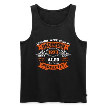 Legends were born in December 1973 - Men's Premium Organic Tank Top - black - Front - Michal (187cm)