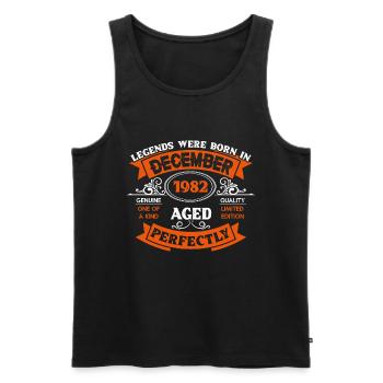 Legends Were Born In December 1982 - Männer Premium Bio Tank Top - Schwarz - Vorne - Michal (187cm)