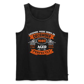 Legends Were Born In December 1989 - Männer Premium Bio Tank Top - Schwarz - Vorne - Michal (187cm)