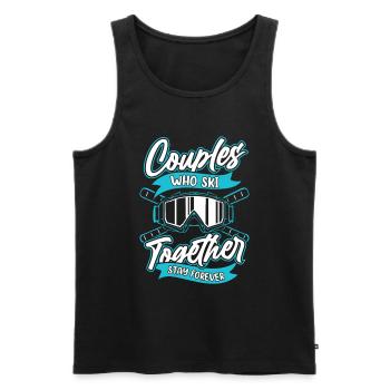 Skiing Apres Ski Couple - Men's Premium Organic Tank Top - black - Front - Michal (187cm)