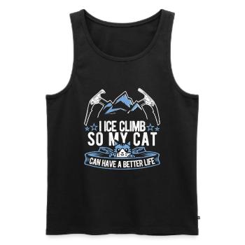 Eisklettern Katze - Männer Premium Bio Tank Top - Schwarz - Vorne - Michal (187cm)