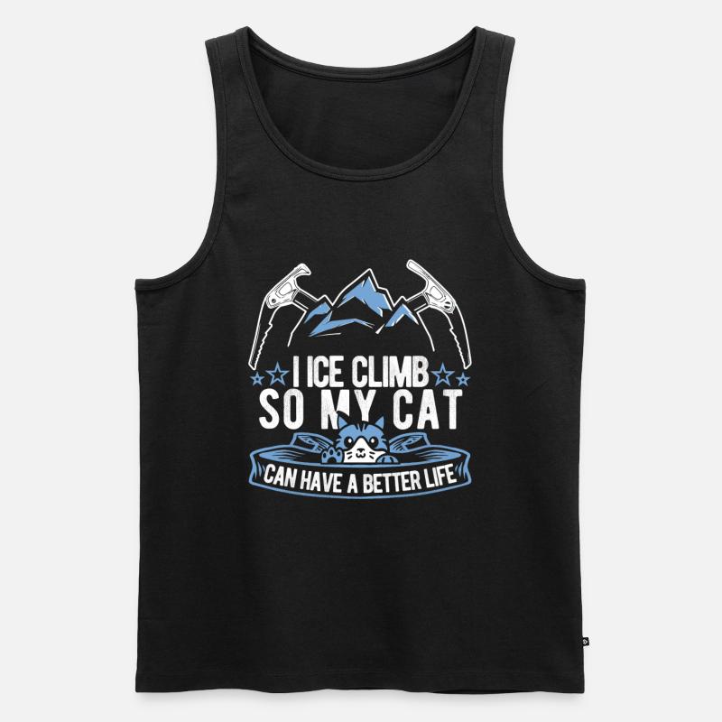 Eisklettern Katze - Männer Premium Bio Tank Top - Schwarz