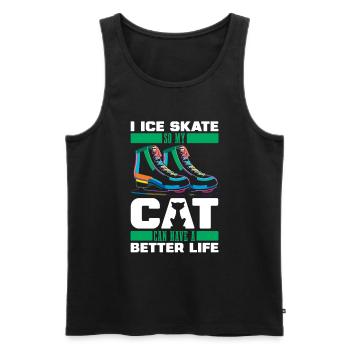 Schlittschuhlaufen Katze - Men's Premium Organic Tank Top - black - Front - AI Model Male 178 light (178cm)