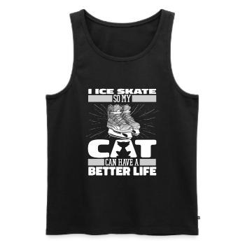 Schlittschuhlaufen Katze - Men's Premium Organic Tank Top - black - Front - AI Model Male 178 light (178cm)