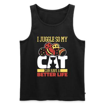 Jonglieren Jongleur Katze - Männer Premium Bio Tank Top - Schwarz - Vorne - Michal (187cm)