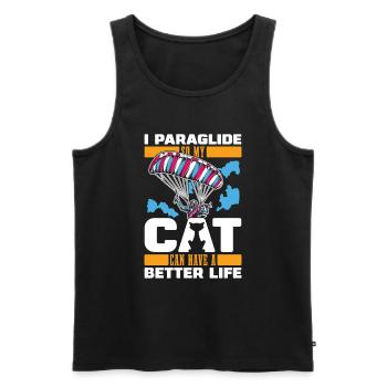 Parapente Parapente Cat - Débardeur bio Premium Homme - noir - Devant - Michal (187cm)