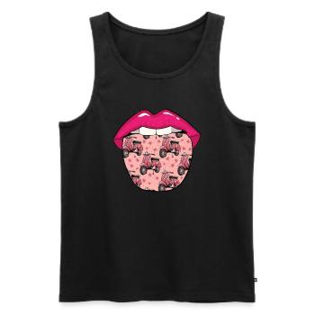 Motorroller Lippen - Männer Premium Bio Tank Top - Schwarz - Vorne - AI Model Male 178 light (178cm)