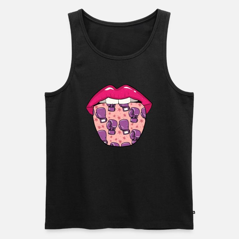 Boxen Boxer Lippen - Männer Premium Bio Tank Top - Schwarz