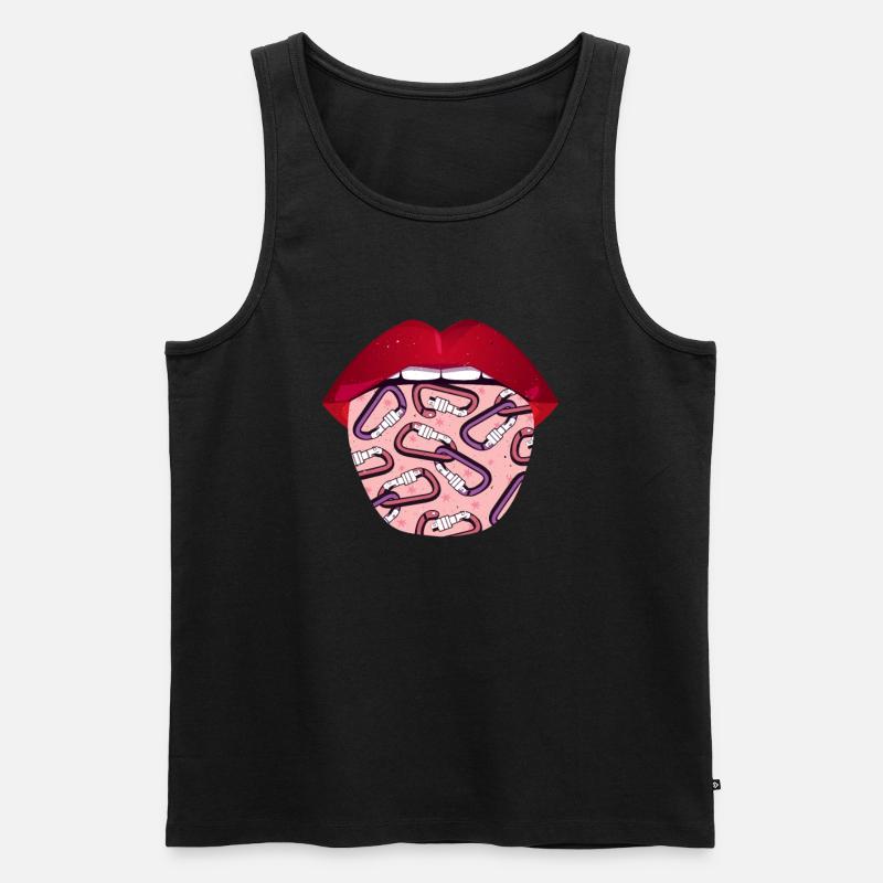 Klettern Kletterer Lippen - Männer Premium Bio Tank Top - Schwarz