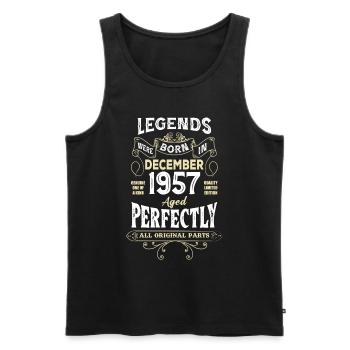 Legends Were Born In December 1957 Birthday - Männer Premium Bio Tank Top - Schwarz - Vorne - Michal (187cm)