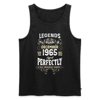 Legends Were Born In December 1965 Birthday - Männer Premium Bio Tank Top - Schwarz - Vorne - Michal (187cm)