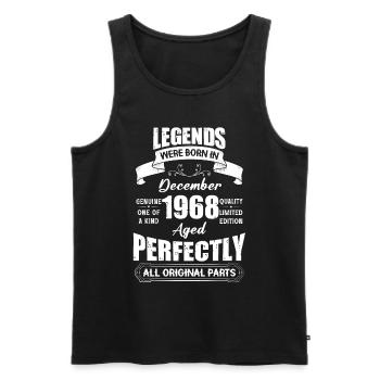 Legends Were Born In December 1968 Birthday - Männer Premium Bio Tank Top - Schwarz - Vorne - Michal (187cm)