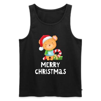 Joyeux Noël Drôle de Chemise de Noël - Débardeur bio Premium Homme - noir - Devant - Michal (187cm)