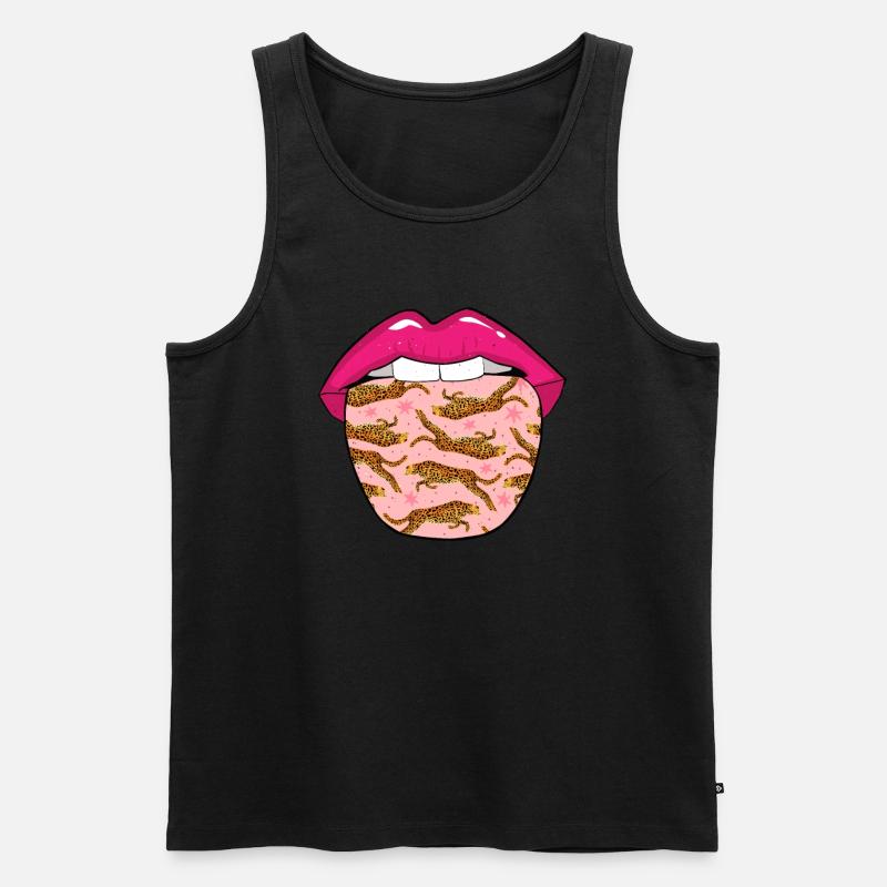 Jaguar Lippen - Männer Premium Bio Tank Top - Schwarz