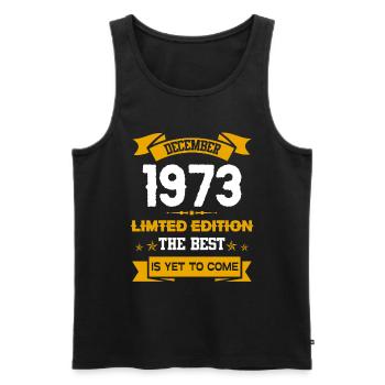 December 1973 Birthday present - Men's Premium Organic Tank Top - black - Front - Michal (187cm)