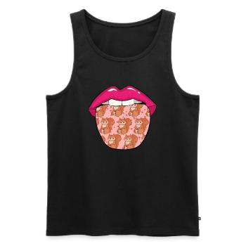 Squirrel tongue - Men's Premium Organic Tank Top - black - Front - Michal (187cm)