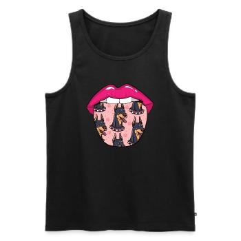 Doberman lips - Men's Premium Organic Tank Top - black - Front - Michal (187cm)