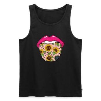 Sunflower Tongue - Men's Premium Organic Tank Top - black - Front - AI Model Male 178 light (178cm)
